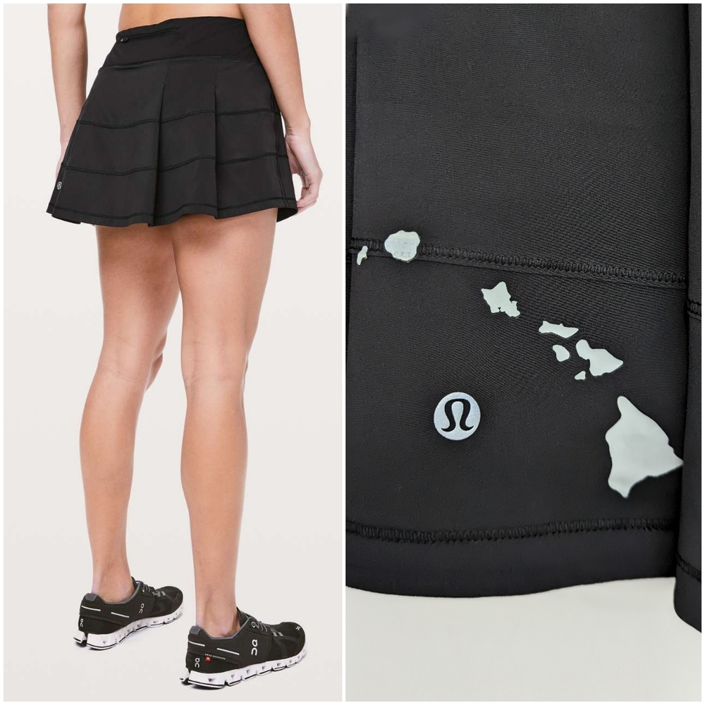 RARE Lululemon Pace Rival Skirt Black Hawaiian Islands